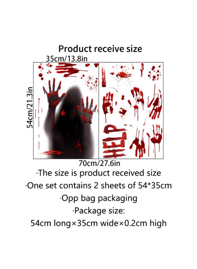 Halloween Bloody Handprint Footprint Window Stickers Wall Stickers for Halloween Party Decorations Inside Outside Decor - Image 2