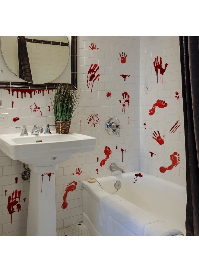 Halloween Bloody Handprint Footprint Window Stickers Wall Stickers for Halloween Party Decorations Inside Outside Decor - Image 5