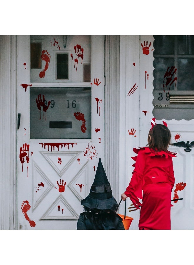 Halloween Bloody Handprint Footprint Window Stickers Wall Stickers for Halloween Party Decorations Inside Outside Decor - Image 4