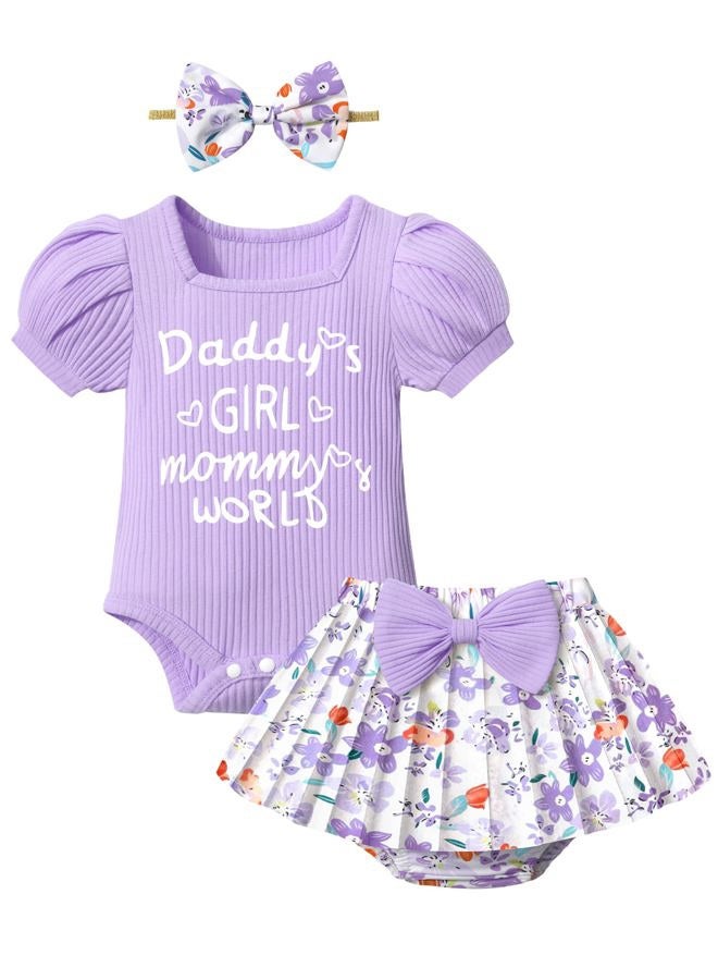Kangkang Baby girl summer clothes infant girl clothes baby girl outfits 3-6 months 3 month baby girl clothes 6 month girl clothes Purple Short-sleeve Romper - Image 1