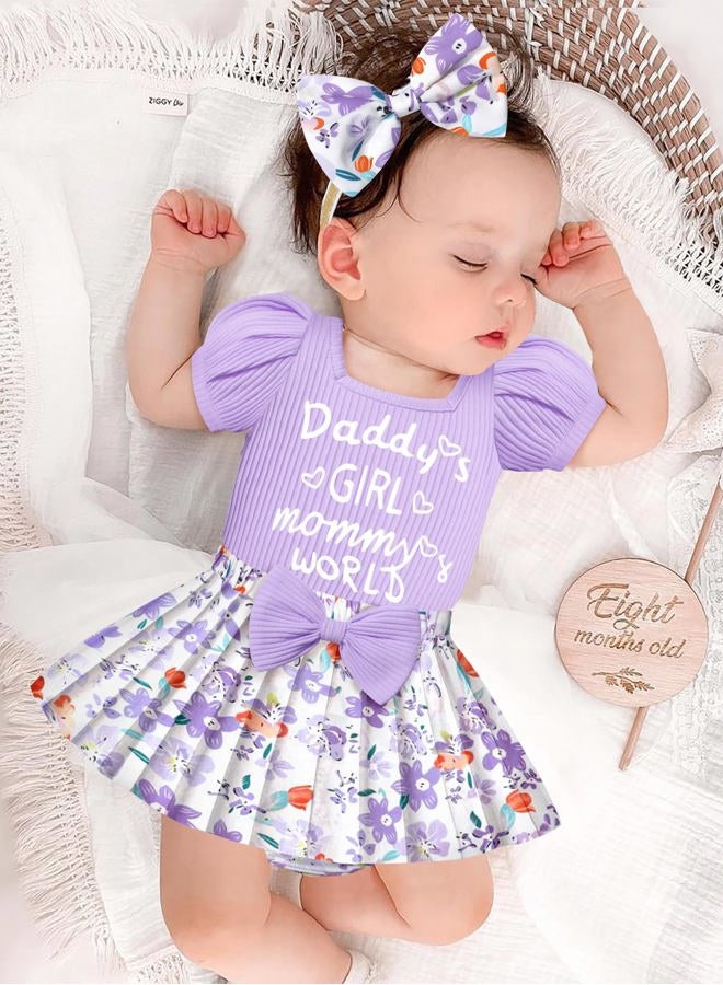 Kangkang Baby girl summer clothes infant girl clothes baby girl outfits 3-6 months 3 month baby girl clothes 6 month girl clothes Purple Short-sleeve Romper - Image 2
