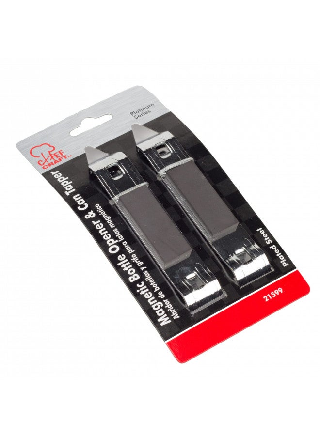 Chef Craft Select Durable Plated Iron Bottle Opener/Can Tapper with Magnet, 4.5 inches in length 2 piece set, Gray - Image 2