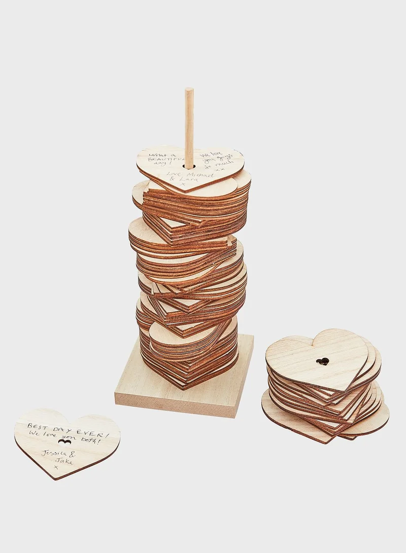 Ginger Ray Wooden Stack Wedding Guest Book