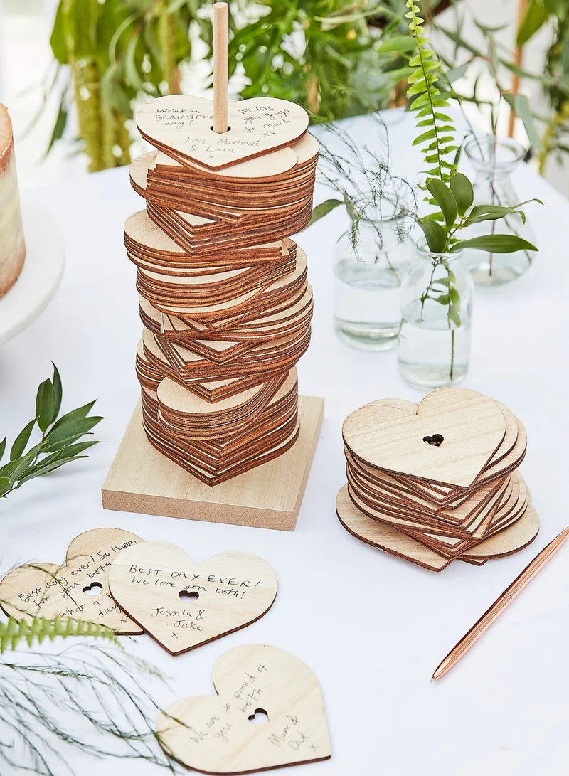 Ginger Ray Wooden Stack Wedding Guest Book