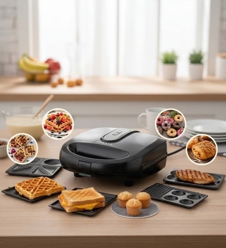 Sokany KJ-B907 Sandwich Maker, 7 in 1, 750 Watt - Black - Image 3