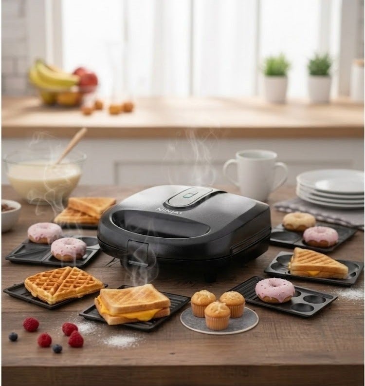 Sokany KJ-B907 Sandwich Maker, 7 in 1, 750 Watt - Black - Image 4