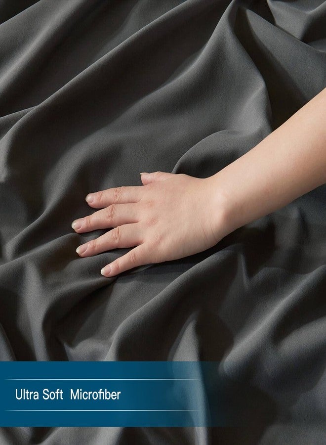 STWIENER Oversized King Plus Duvet Cover 120"x132", Only 1 Piece Extra Large Ultra Soft Microfiber Grey Duvet Cover for All Season - Zipper Closure & 8 Corner Ties(Grey, Alaskan King 120x132 inches) - Image 4