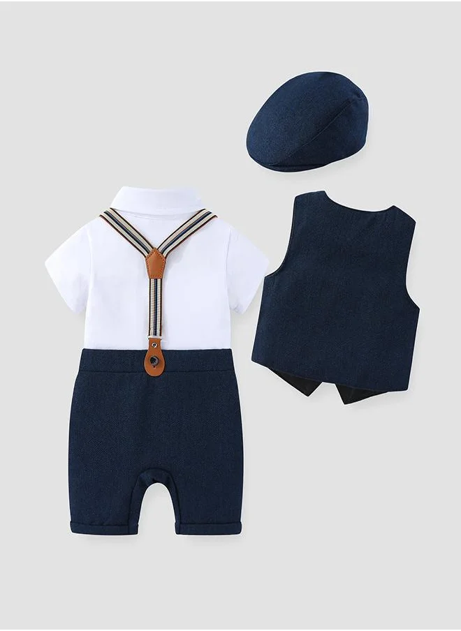 babyqlo Dashing Bowtie Suspender Baby Boys Romper