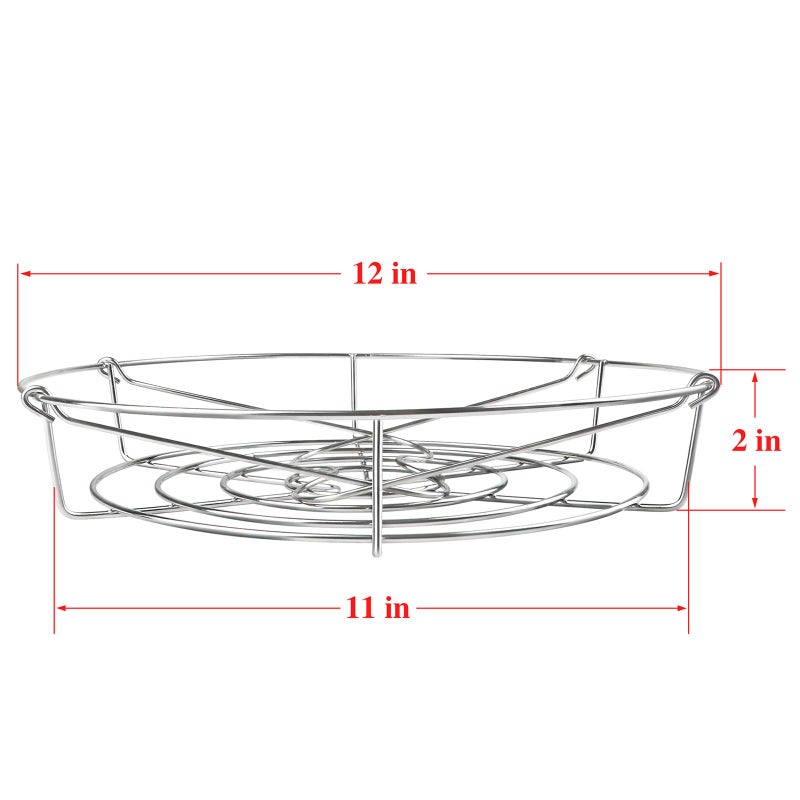 KORCCI KORCCI 12in Stainless Steel Canning Rack with Contour Handles, Holds 7 Pint or 6 Quart Jars in Pressure Canner Pot  - Image 4