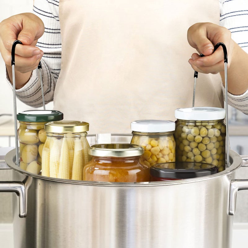KORCCI KORCCI 12in Stainless Steel Canning Rack with Contour Handles, Holds 7 Pint or 6 Quart Jars in Pressure Canner Pot  - Image 2