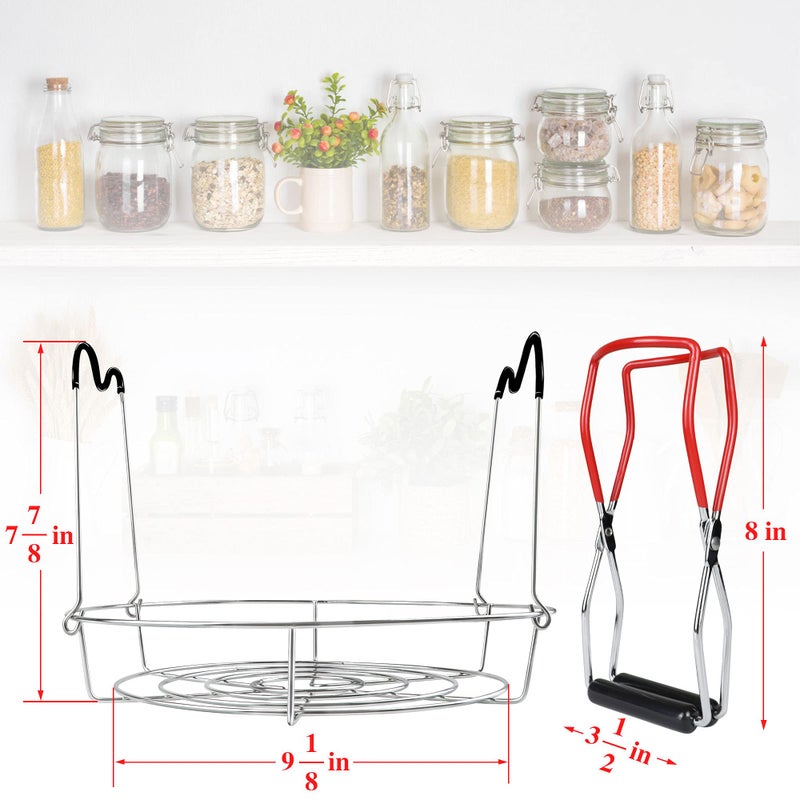 KORCCI KORCCI 12in Stainless Steel Canning Rack with Contour Handles, Holds 7 Pint or 6 Quart Jars in Pressure Canner Pot  - Image 3