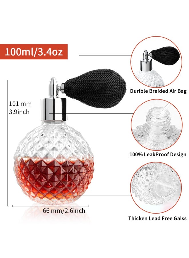 LINALL Perfume Bottle Vintage Atomizer Spray Bottle 34oz Empty Refillable Perfume Atomizer Glass Bottle Great for Home Decoration Cocktail Clear - Image 4