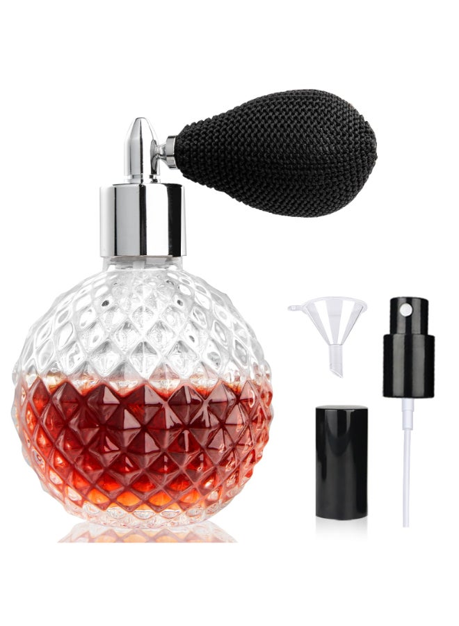 LINALL Perfume Bottle Vintage Atomizer Spray Bottle 34oz Empty Refillable Perfume Atomizer Glass Bottle Great for Home Decoration Cocktail Clear - Image 2