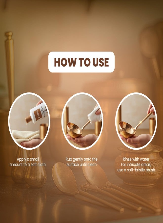 Vooki Brass & Copper Cleaner - 250 ml - Instant Stain Removal, Tarnish Cleaner & Metal Polish for Brass, Copper & Bronze - Image 5