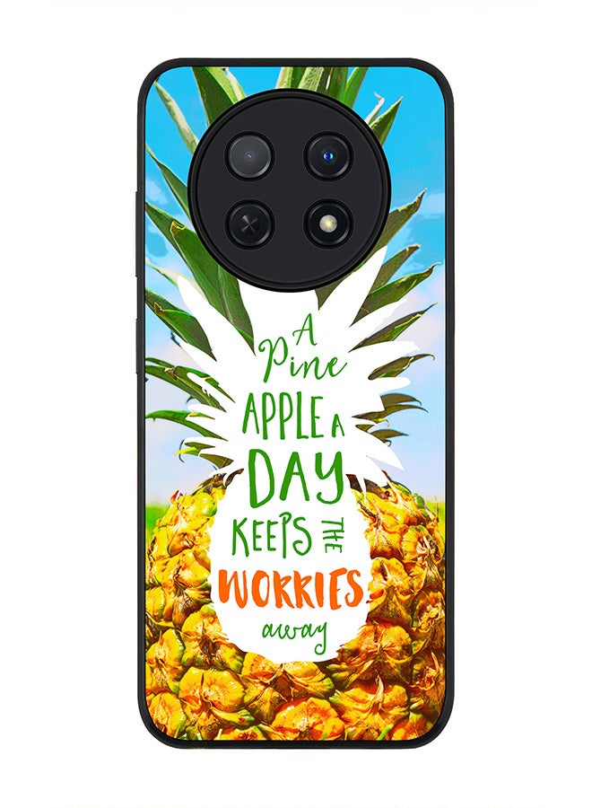 Stylizedd Rugged Black edge case for Huawei Nova Y91 4G  Huawei Enjoy 60X, Slim fit Soft Case Flexible Rubber Edges Anti Drop TPU Gel Thin Cover -  Pineapple A Day - Image 1