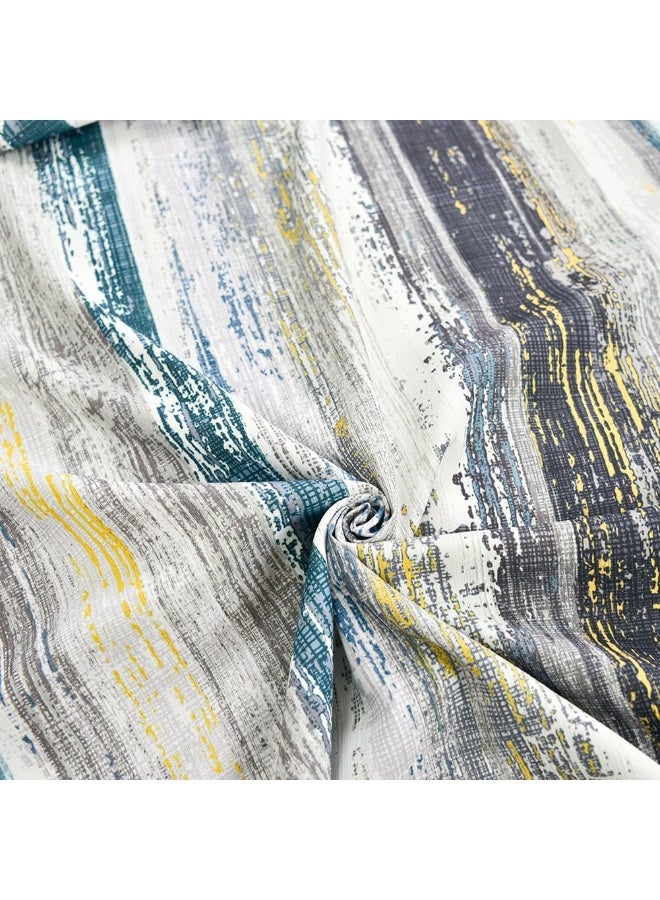 السرعوف الذهبية ستارة حمام GOLD MANTIS مقاس 71 × 71 بوصة (182 × 182 سم) - مقاومة للماء، خالية من التجاعيد، سريعة الجفاف، مصنوعة من البوليستر، مزودة بـ 12 فتحة معززة - تصميم مطبوع عصري (أزرق موريسون) - Image 2