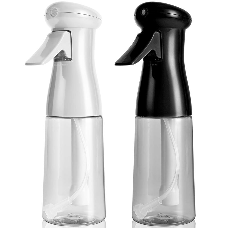 Bealee Spray Bottle For Hair, Continuous Mister Empty Spray Bottles, Ultra Fine Mist Water Sprayer for Hairstyling, Cleaning, Plants, Pets, Barbers, Salons, Essential Oil Scents - 2 Pack 6.8 OZ - Image 1