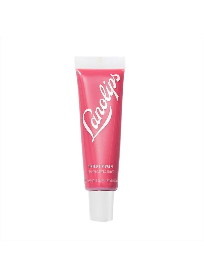 Lanolips Tinted Balm, Rhubarb - Moisturizing Lip Tint with Lanolin and Gloss for Shiny, Hydrated Lips - Hydrating Lip Balm for Dry Lips (12.5g / 0.44oz) - Image 1