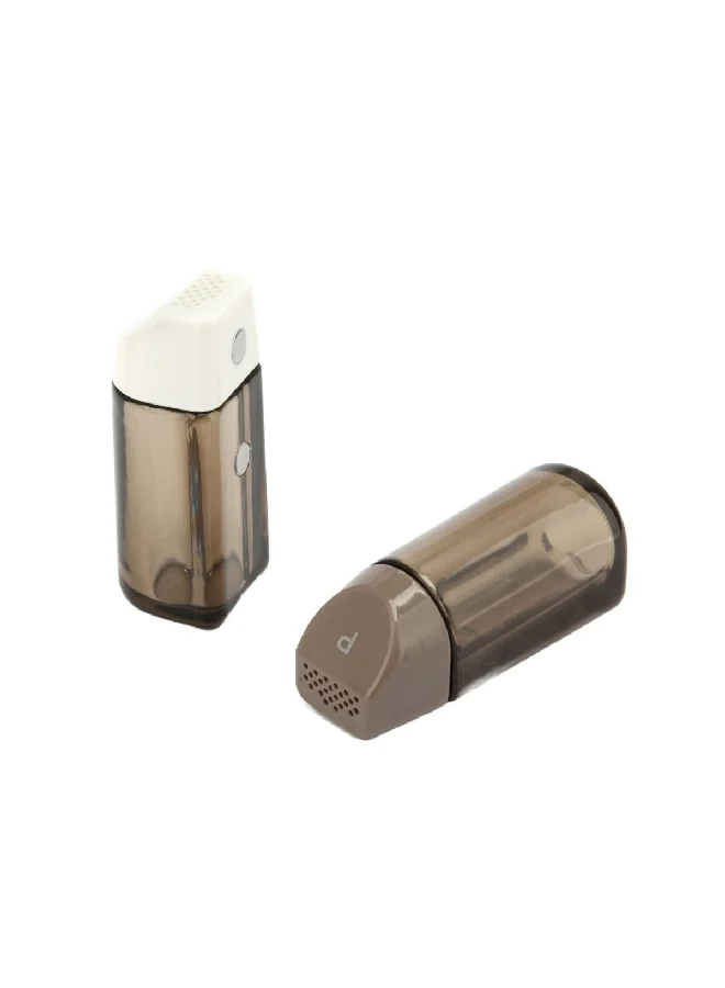 PARFAIT 2-Piece Self Magnetic Salt and Pepper Sprinkler Set Brown and White 10.3 x 4.2 x 8.4 cm HB6506CC