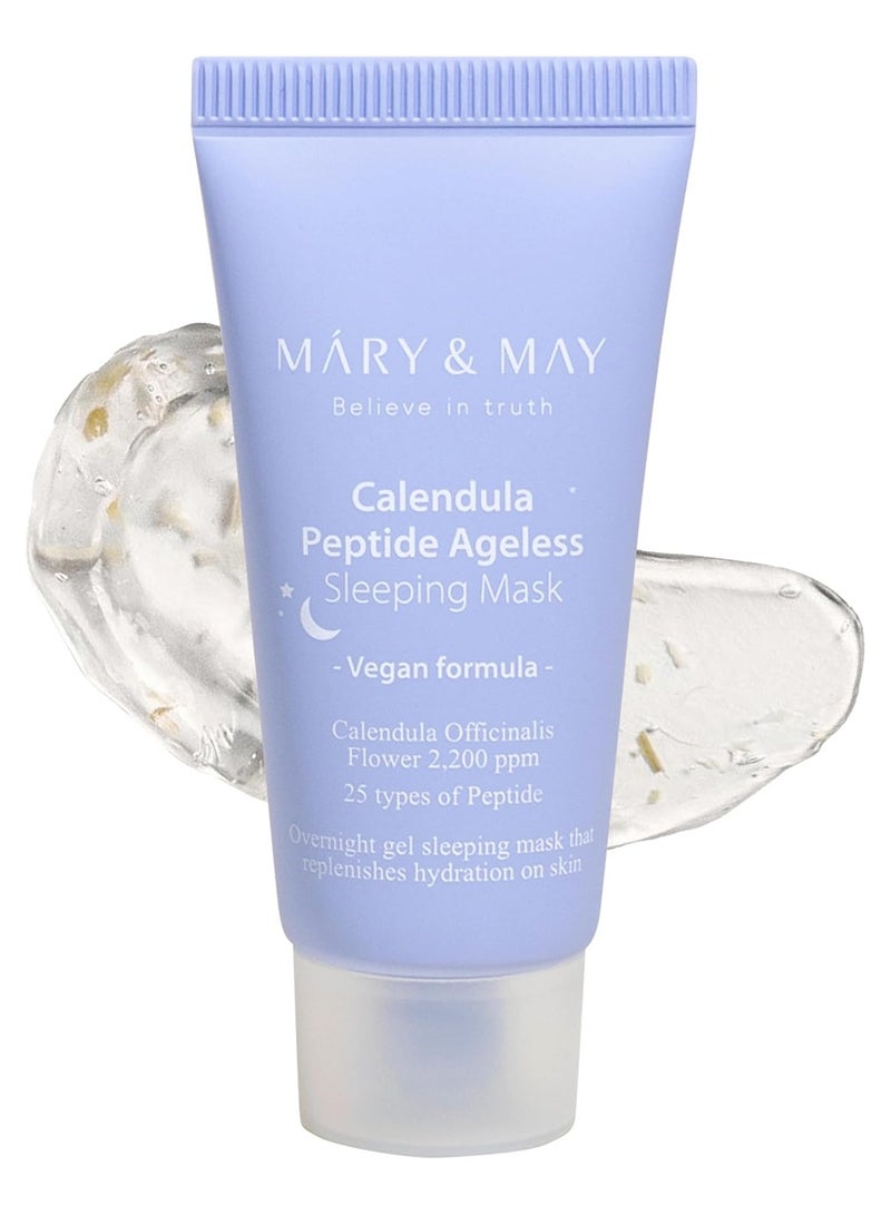 MARY & MAY Mary&May Vegan Calendula Peptide Ageless Sleeping Mask 30g – Anti-Aging Night Cream for Sensitive Skin - Image 1