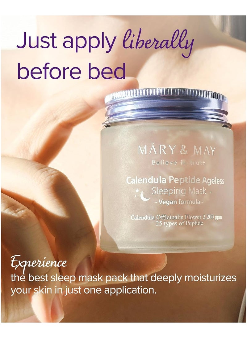 MARY & MAY Mary&May Vegan Calendula Peptide Ageless Sleeping Mask 30g – Anti-Aging Night Cream for Sensitive Skin - Image 4