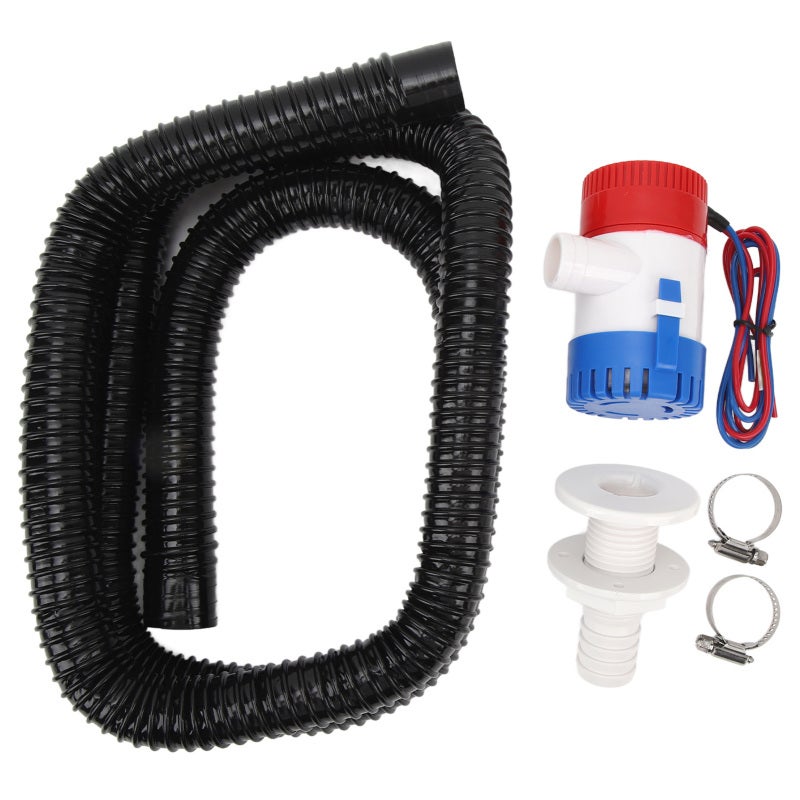1100 GPH Marine Bilge Pump Kit Waterproof Shock-Resistant - High Flow Stable Performance Bilge Pump System for Boats RVs Home Basements Water Removal - Image 1
