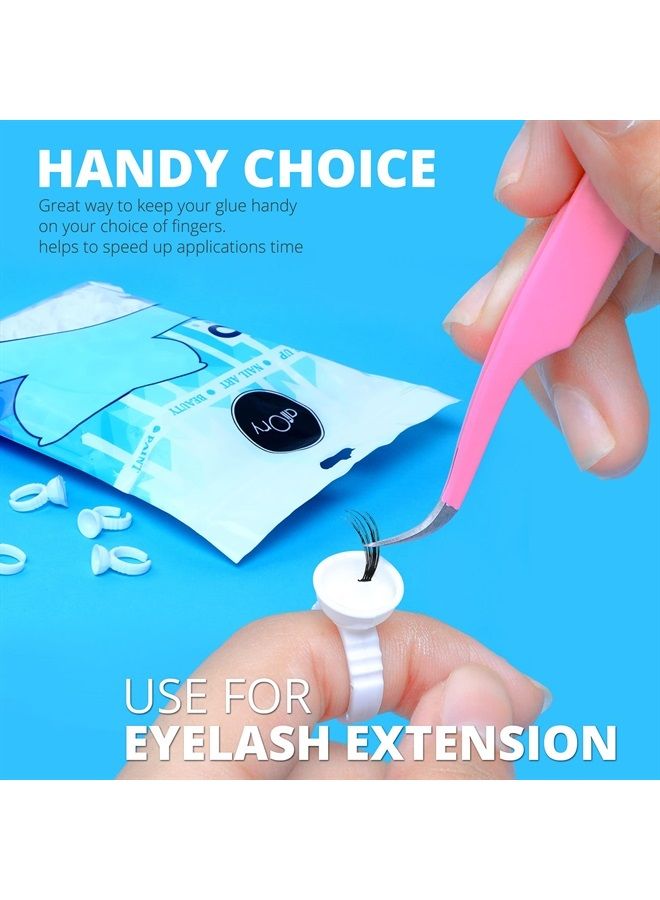 Aliory 300PCS Glue Rings AliOry Glue Rings for Eyelash Extensions Disposable Rings for Lashes Lovely Shape Lash Fan Blossom Glue Cups Lash Extension Supplies Lash Supplies for Eyelash Extensions. - Image 2