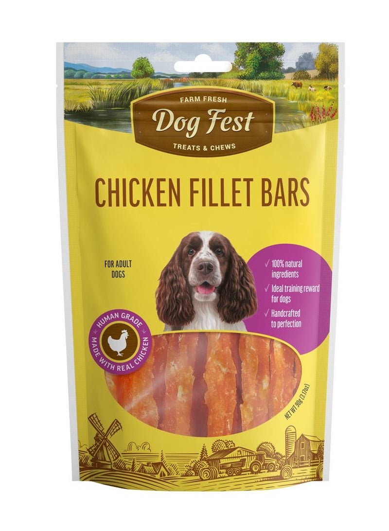 Dog Fest أشرطة فيليه الدجاج لعلاج الكلاب البالغة 90 جرام - Image 1