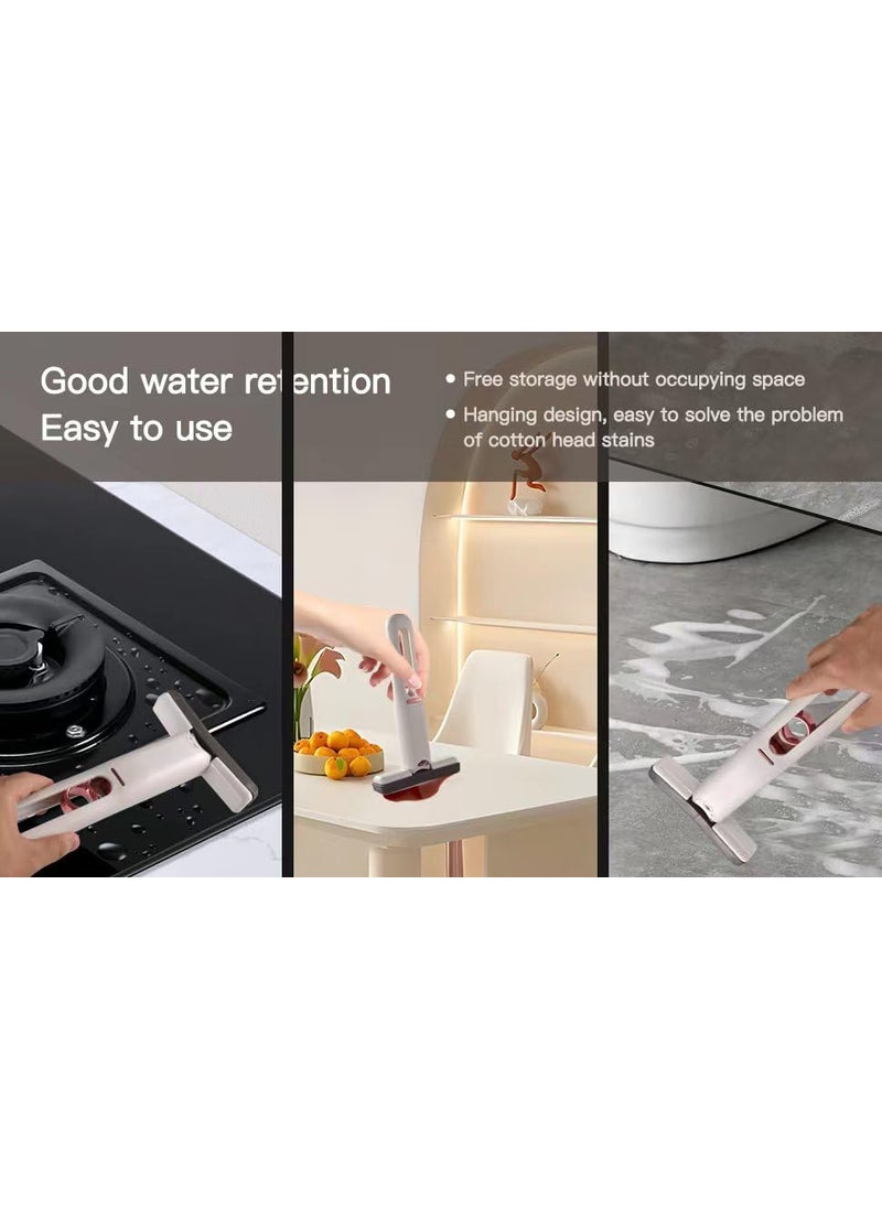 svk dream SVK Dream Mini Mop Mini Squeeze Mop Folding Car Window Wall Cleaner Mini Sponge Mop Car Cleaning Mop | Mini Mop Self Squeeze Mini Mop Cleaner for Kitchen Floor Cleaner Mop  - Image 4