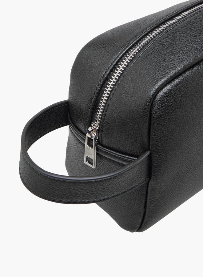 DUCHINI Men's Textured Pouch with Zip Closure and Wristlet Strap - Image 3