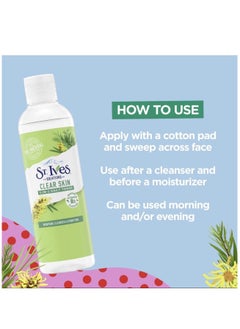ST. Ives Clear Skin 3-n-1 Face Toner With 1% Vitamin B3 Micellar Water Tea Tree 251 ML  - Image 2