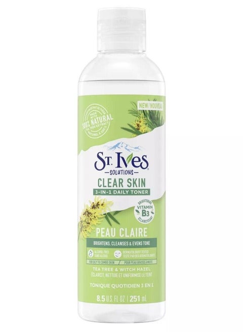 Clear Skin 3-n-1 Face Toner With 1% Vitamin B3 Micellar Water Tea Tree 251 ML