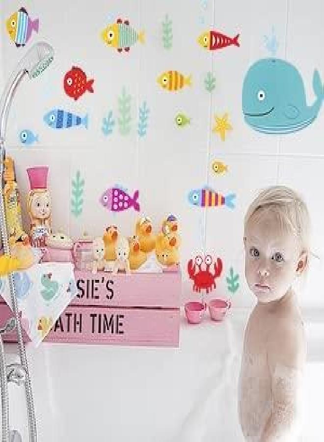 DesignStickers Ocean Fish Wall Decals - Sea Whale Turtle Tropical Creatures Bathroom Stickers - Cartoon Decorative Bathroom Wall Decal for Kids [>50 Art Decals] - Image 3