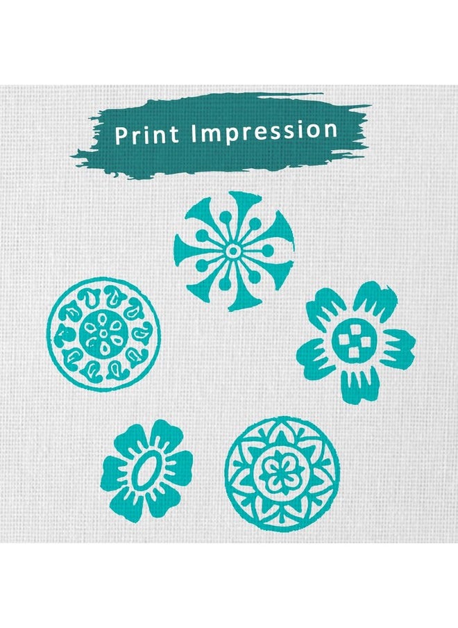 Hashcart Wooden Indian Traditional Design Printing Stamps | Set Of 5 | Blocks For Printing Saree Border/Dresses/Craft Card Making/Scrapbook/Clay Pottery  - Image 1