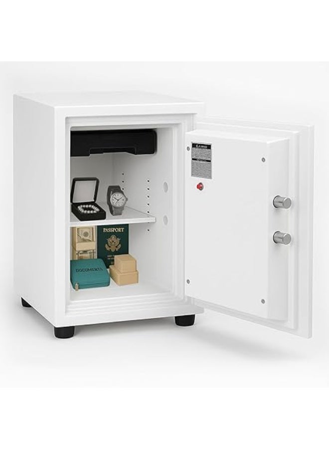 VITION Fireproof Safe Box with Biometric Fingerprint & Digital Keypad Lock, 2 Hours Fire Rated Safety Locker (Size, 50.5x33x32cm, Weight 39.5Kg) (White) - Image 3