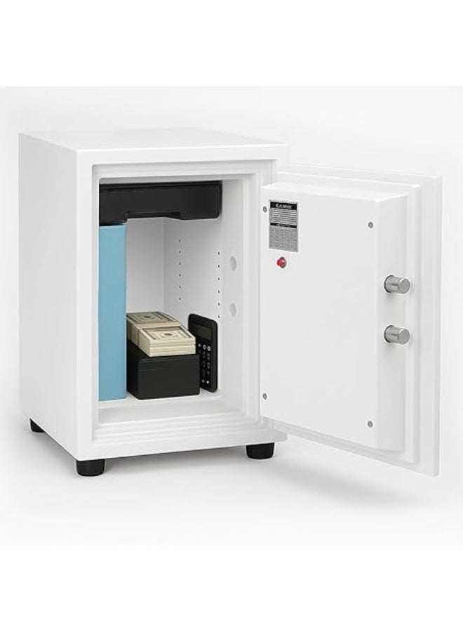 VITION Fireproof Safe Box with Biometric Fingerprint & Digital Keypad Lock, 2 Hours Fire Rated Safety Locker (Size, 50.5x33x32cm, Weight 39.5Kg) (White) - Image 4