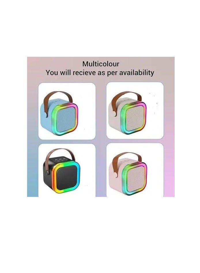 Portable Bluetooth Speaker with RGB Lights and Microphone Input – Wireless Subwoofer with Rechargeable Battery, Compatible with Smartphones, TV, Tablets, and Computers (Beige) - Image 3