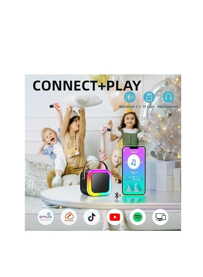 Portable Bluetooth Speaker with RGB Lights and Microphone Input – Wireless Subwoofer with Rechargeable Battery, Compatible with Smartphones, TV, Tablets, and Computers (Beige) - Image 5