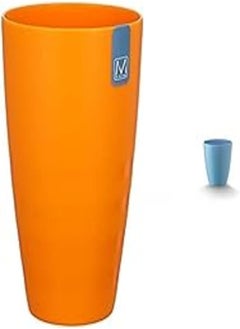 m-design M-Design Large Plastic Cup (520ml) - Microwave, Dishwasher, Food Safe & BPA Free (1, Orange) + M-Design 8636Lifestyle Small Cup 300 ml Blue 