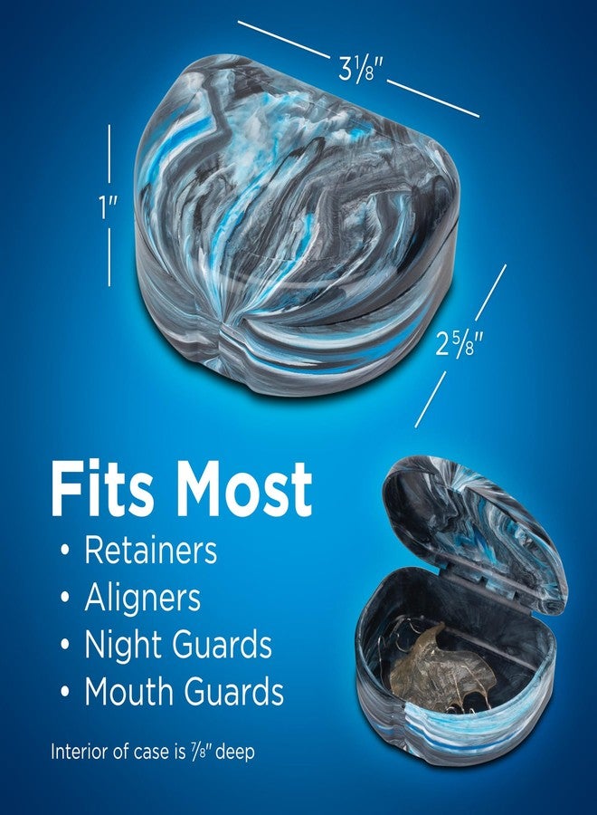 براكتيكون حافظات تقويم الأسنان من براكتيكون ماربل، حافظة تقويم الأسنان الشفافة، حامل واقي الفم (عبوة من 3 قطع) (ألوان متعددة متنوعة) - Image 3