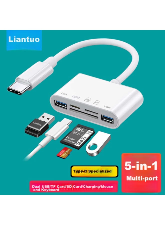 Linkstone Liantuo Type-c/usb Multi-function Card Reader, High-speed Sd/tf/usb All-in Card Reader, Otg Card Reader U Supports Camera, Dash Cam, Phone Storage Memory Card - Image 4