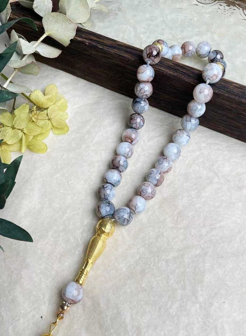 33 Natural Jade Prayer BeadsTasbih/10mm - Image 1