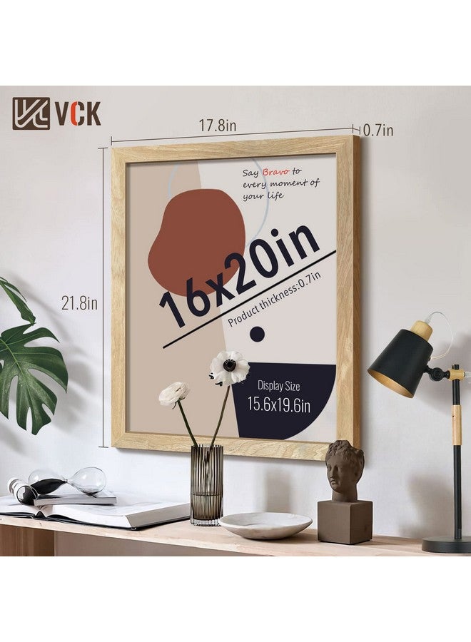في سي كيه إطارات ملصقات VCK مقاس 16 × 20 للحائط - مجموعة من 3 قطع، إطار صورة من الخشب الصلب الطبيعي باللون البيج، حبيبات خشبية حصرية - Image 2