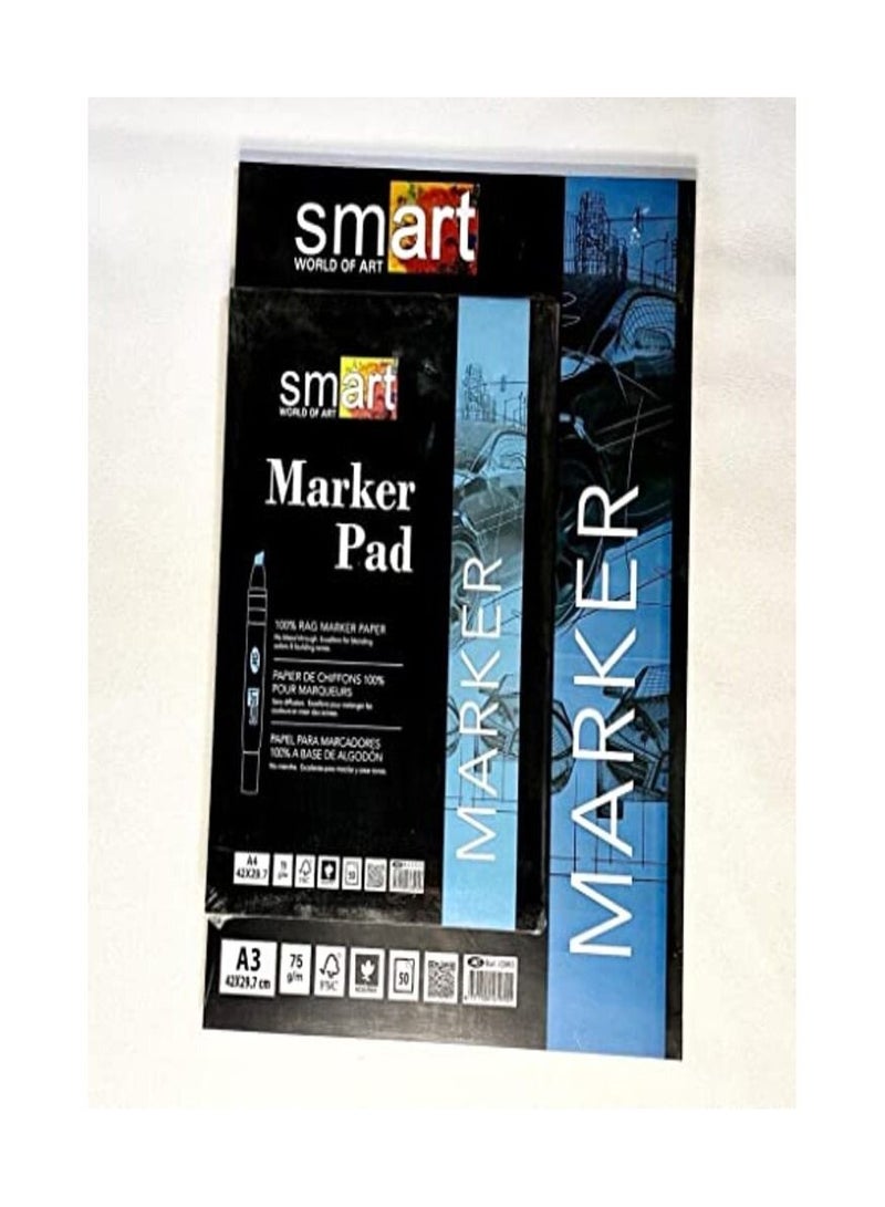 سمارت اسكتش رسم ماركر من سمارت 75 جرام - 50 ورقة - مقاس (A3)