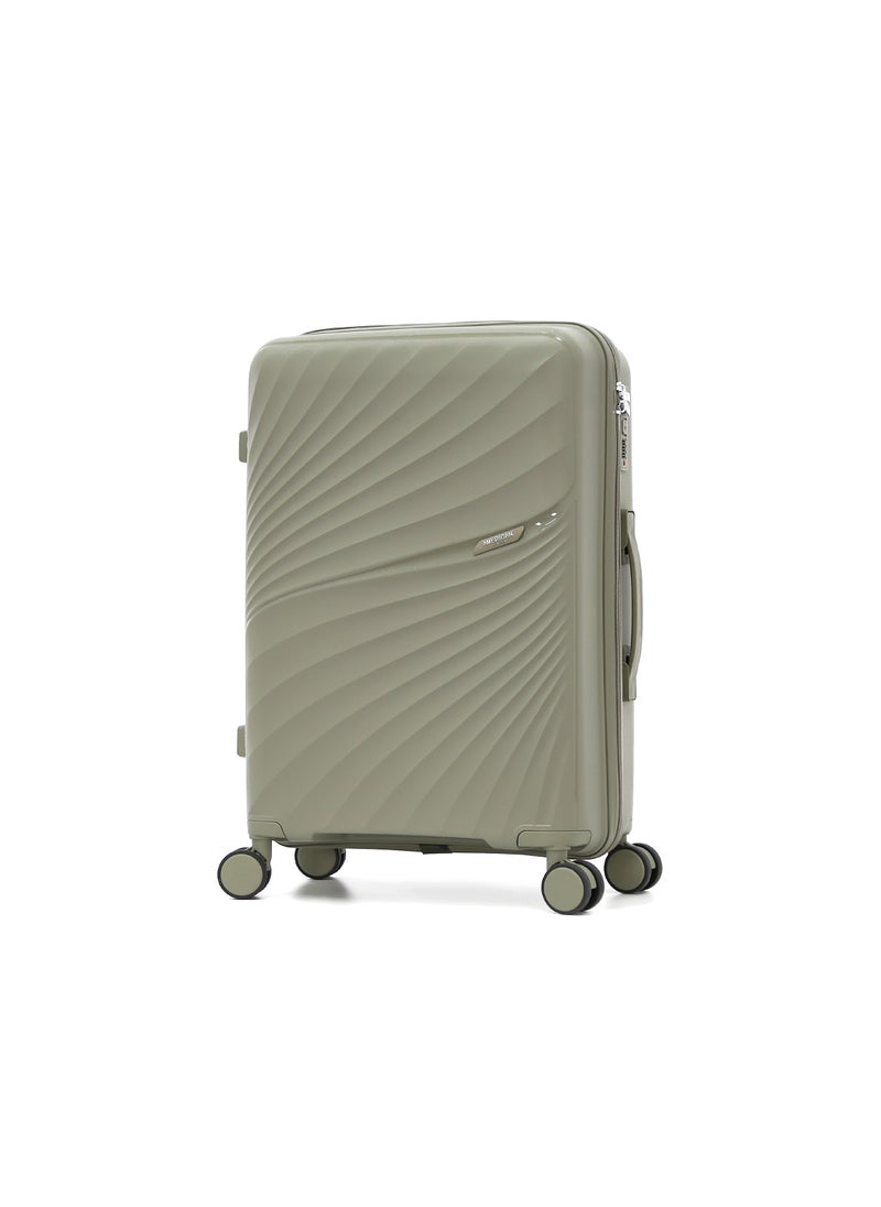 AMERICAN FLYER - طقم حقائب قوي غير قابل للكسر من مادة PP مع 8 عجلات، قشرة سميكة، متعددة الطبقات، 3 قطع، زيتوني (صغير-20، متوسط-24، كبير-28) - Image 1