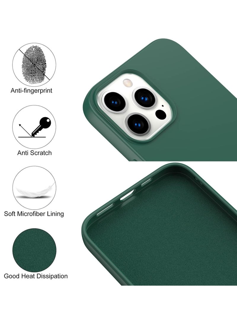 Silicone Case Compatible with iPhone 15 Pro 6.1inch, Slim Liquid Silicone, Layers of Soft Gel Rubber Shockproof, Protective Phone Case Cover with TPU Lining (Alpine Green) - Image 3