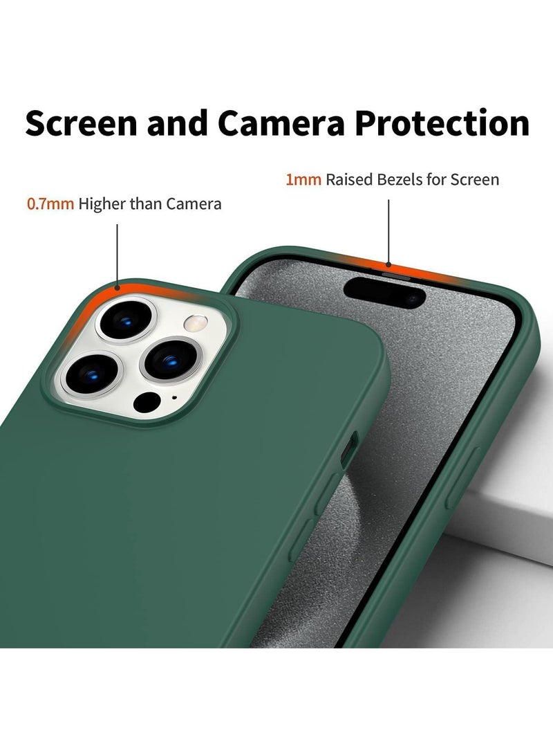 Silicone Case Compatible with iPhone 15 Pro 6.1inch, Slim Liquid Silicone, Layers of Soft Gel Rubber Shockproof, Protective Phone Case Cover with TPU Lining (Alpine Green) - Image 4