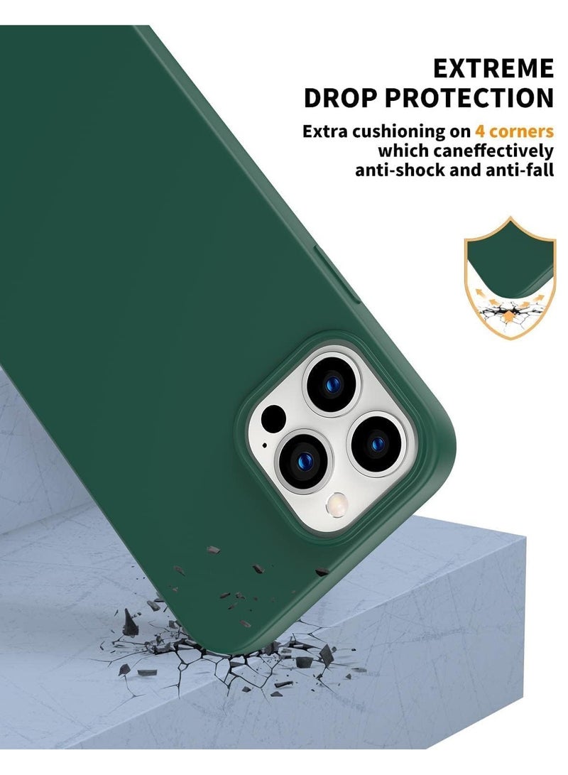 Silicone Case Compatible with iPhone 15 Pro 6.1inch, Slim Liquid Silicone, Layers of Soft Gel Rubber Shockproof, Protective Phone Case Cover with TPU Lining (Alpine Green) - Image 5