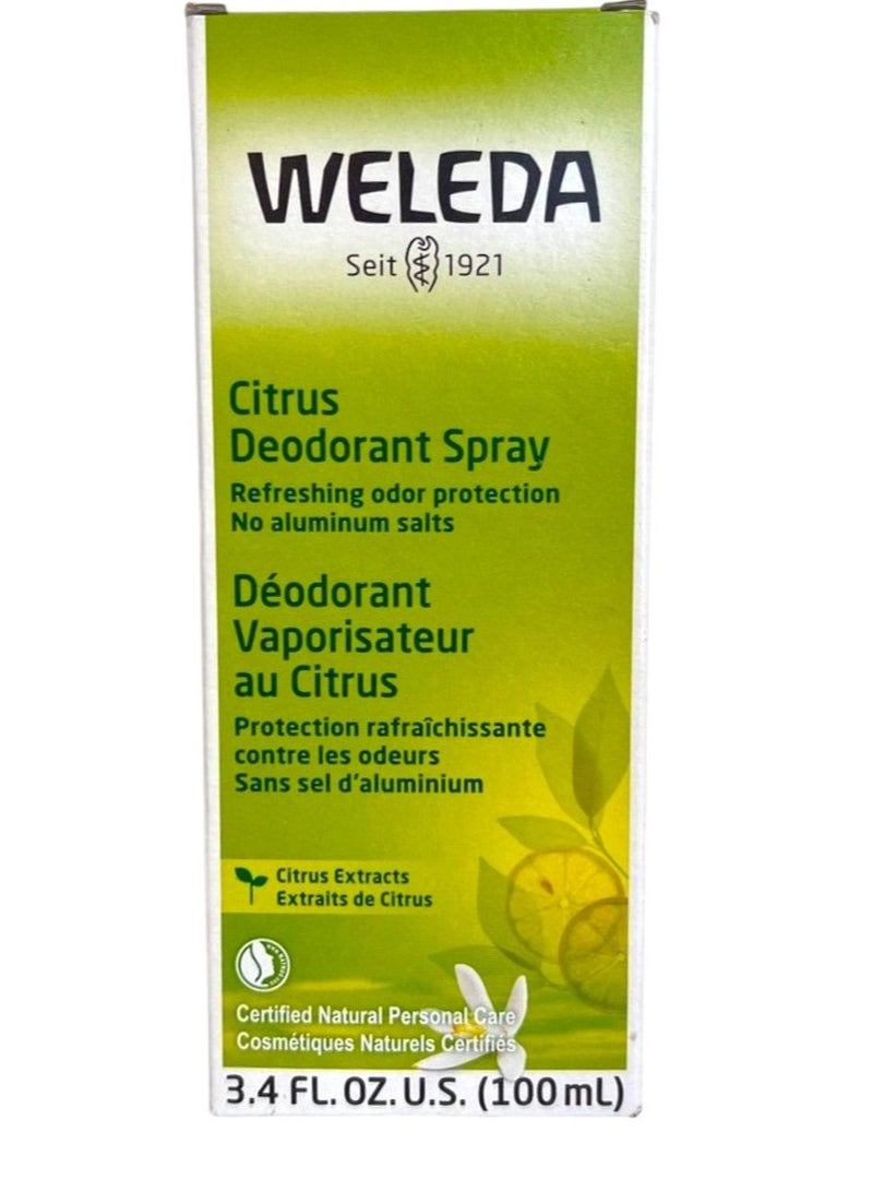 Weleda مزيل العرق، برائحة الحمضيات، رذاذ 3.4 أونصة