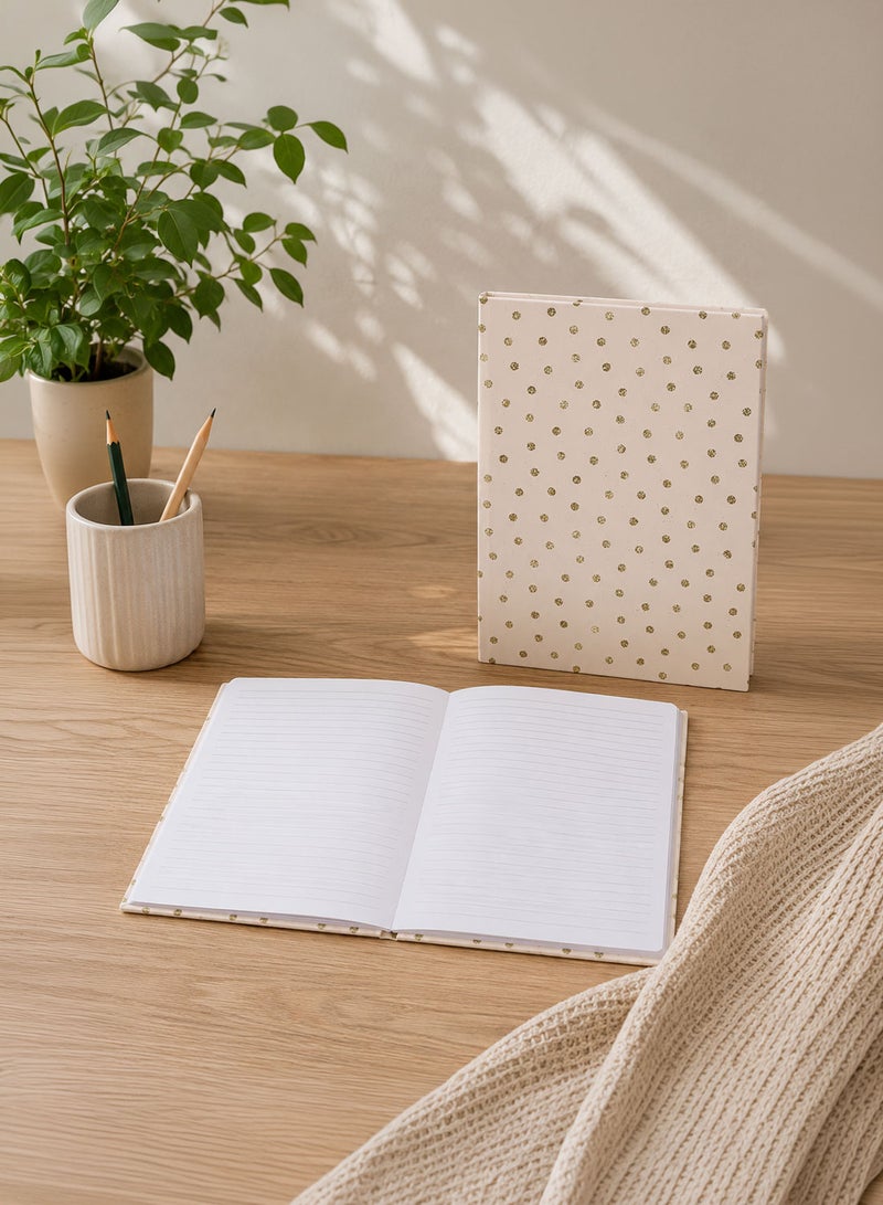 Midi Gold Polka Dot Hardcover Notebook - Image 1